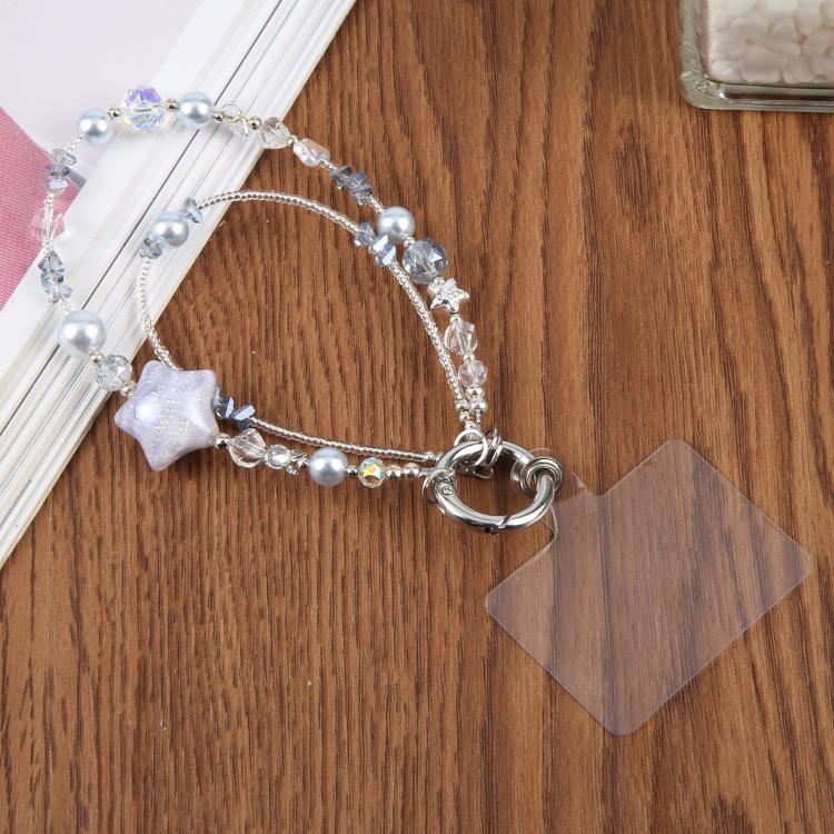 Collana per cellulare con ciondolo a forma di stella a cinque punte, dipinta ad olio, con laccetto di sicurezza.