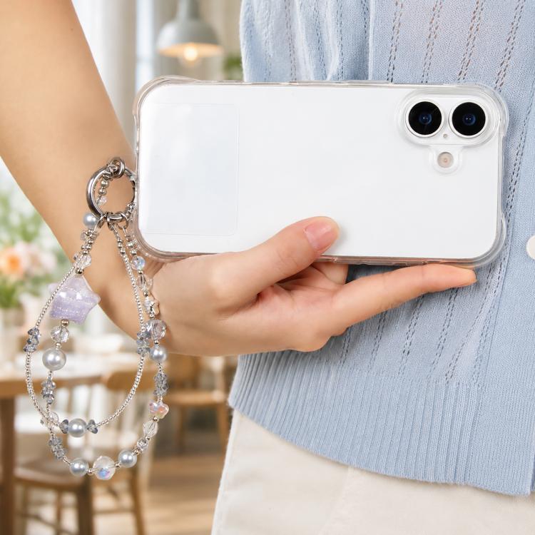 Collana per cellulare con ciondolo a forma di stella a cinque punte, dipinta ad olio, con laccetto di sicurezza.