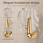 Ganci adesivi in plastica di lusso, senza foratura, resistenti e senza lasciare tracce, ideali per appendere abiti., Gold Hook