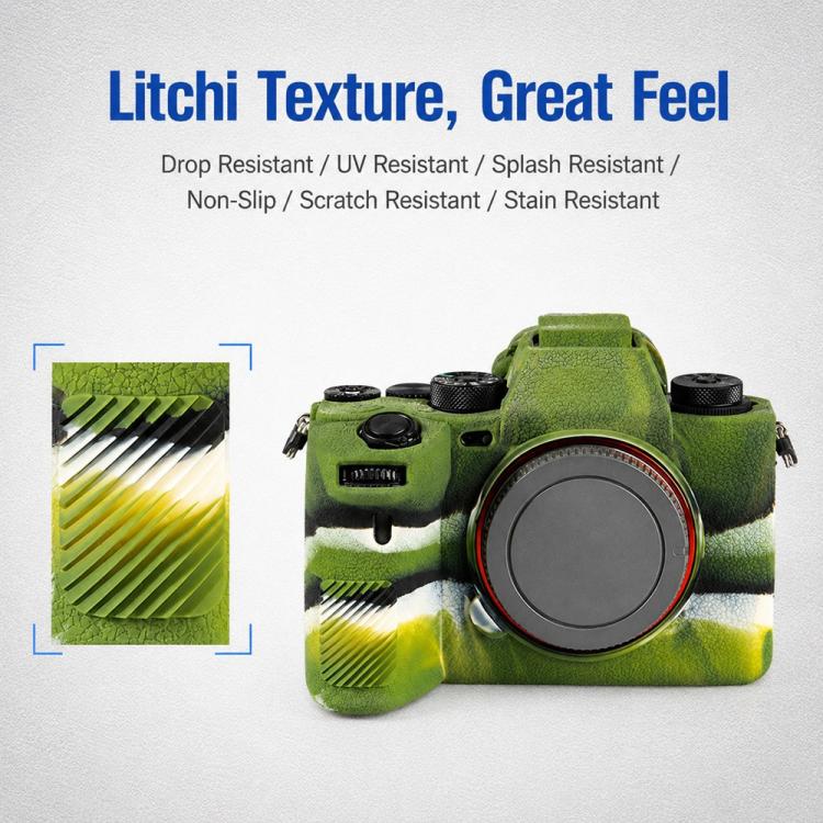 Custodia protettiva per fotocamera in morbido silicone con texture litchi, For Sony ILCE-1 / A1 / Alpha 1