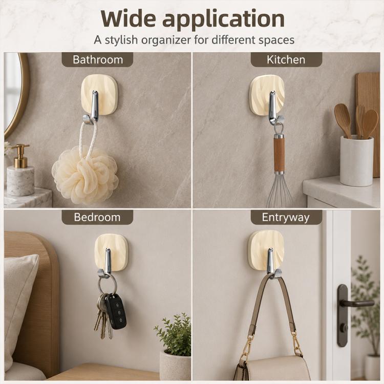 Ganci adesivi in plastica di lusso, senza foratura, resistenti e senza lasciare tracce, ideali per appendere abiti., Silver Hook