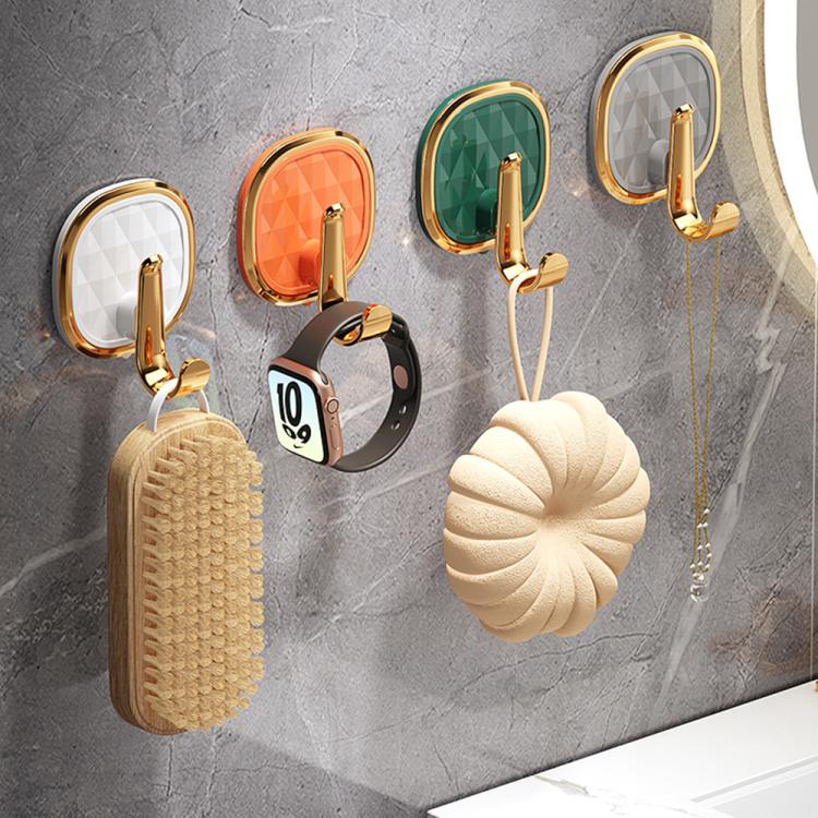 Ganci adesivi in plastica di lusso, senza foratura, resistenti e senza lasciare tracce, ideali per appendere abiti., 1PC
