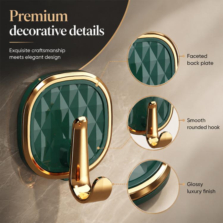 Ganci adesivi in plastica di lusso, senza foratura, resistenti e senza lasciare tracce, ideali per appendere abiti., 1PC