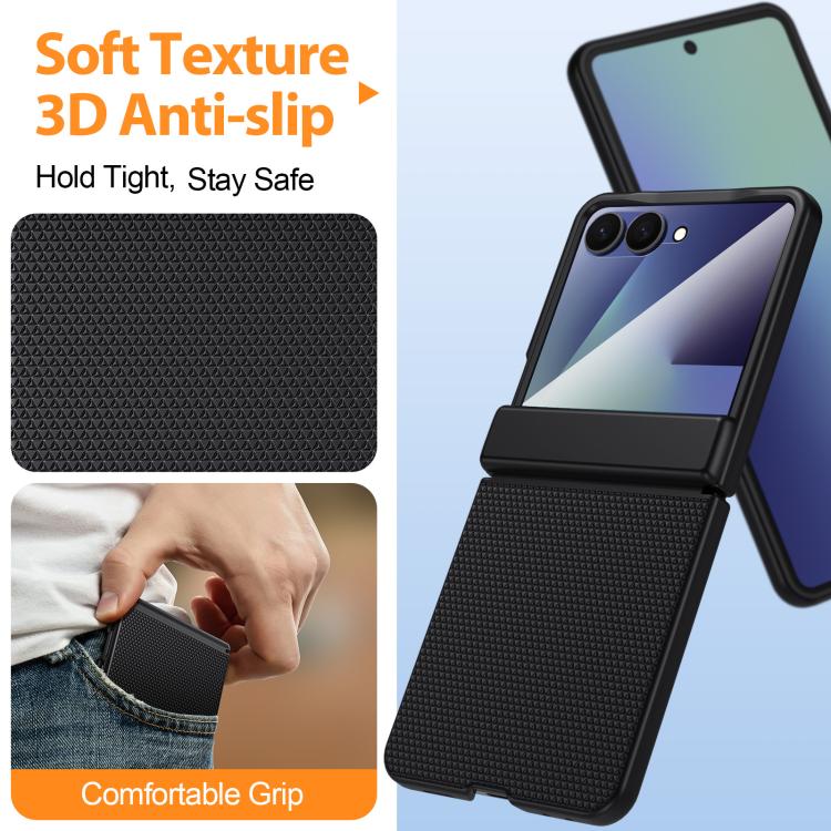 Custodia per telefono in similpelle PU con texture triangolare integrata., For Galaxy Z Flip7 5G