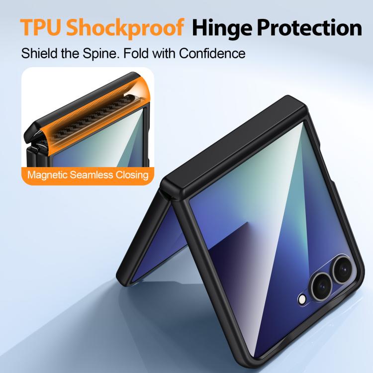 Custodia per telefono in similpelle PU con texture triangolare integrata., For Galaxy Z Flip7 5G