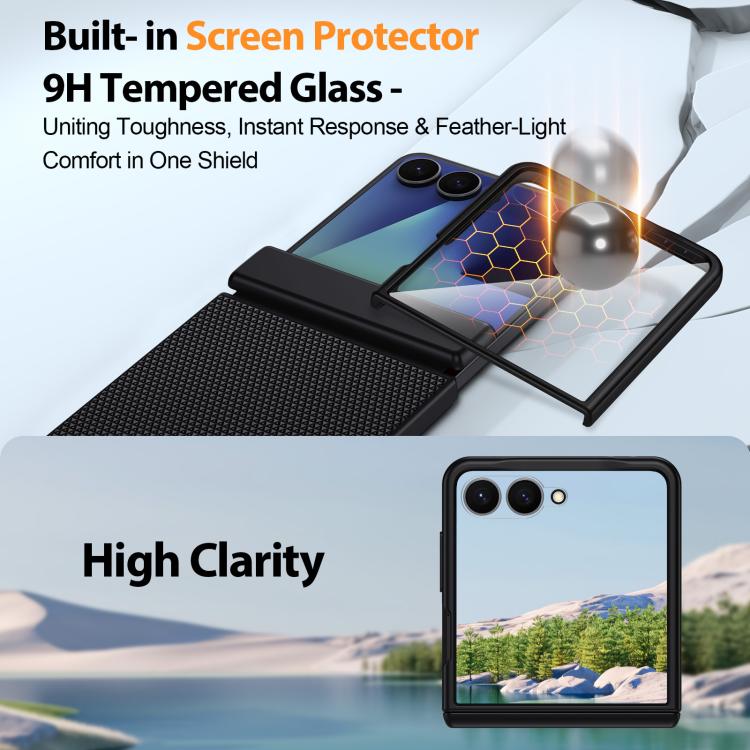 Custodia per telefono in similpelle PU con texture triangolare integrata., For Galaxy Z Flip7 5G