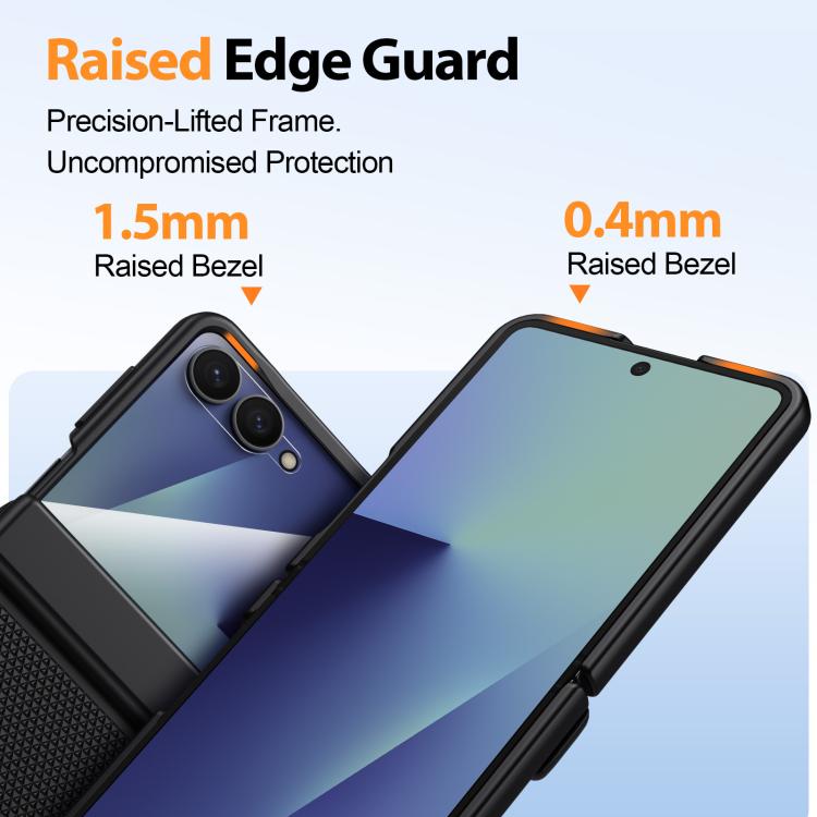 Custodia per telefono in similpelle PU con texture triangolare integrata., For Galaxy Z Flip7 5G