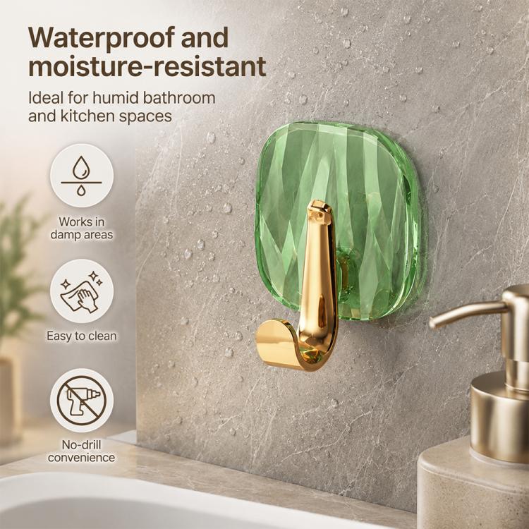 4 ganci adesivi in plastica di lusso, senza foratura, resistenti e senza lasciare tracce, ideali per appendere abiti., 4PCS Gold Hook