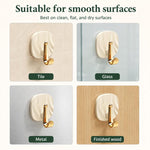 4 ganci adesivi in plastica di lusso, senza foratura, resistenti e senza lasciare tracce, ideali per appendere abiti., 4PCS Gold Hook