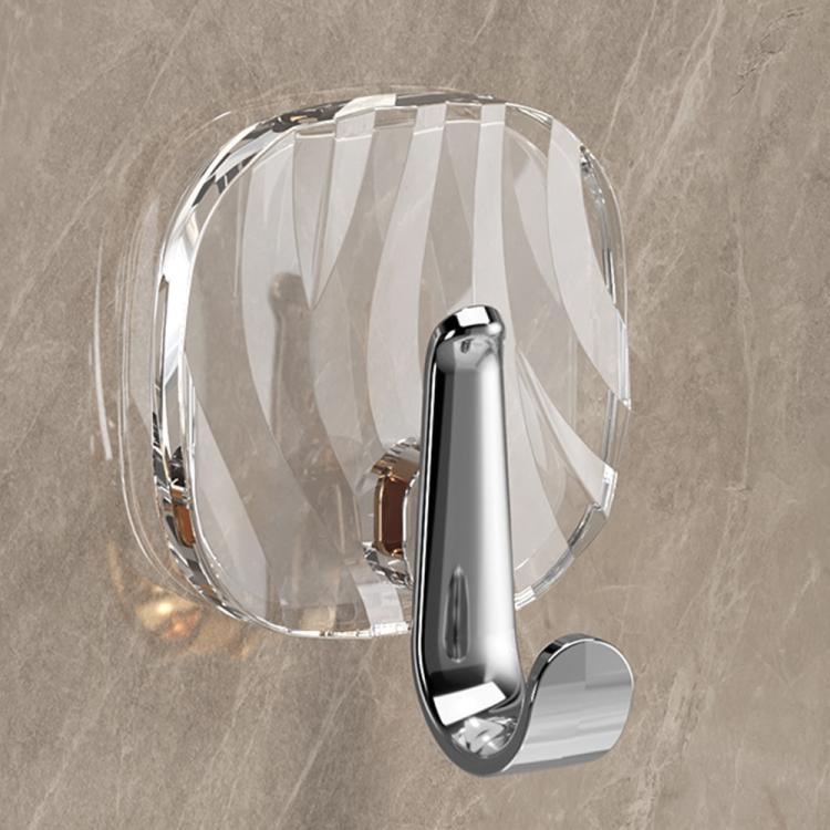 4 ganci adesivi in plastica di lusso, senza foratura, resistenti e senza lasciare tracce, ideali per appendere abiti., 4PCS Silver Hook