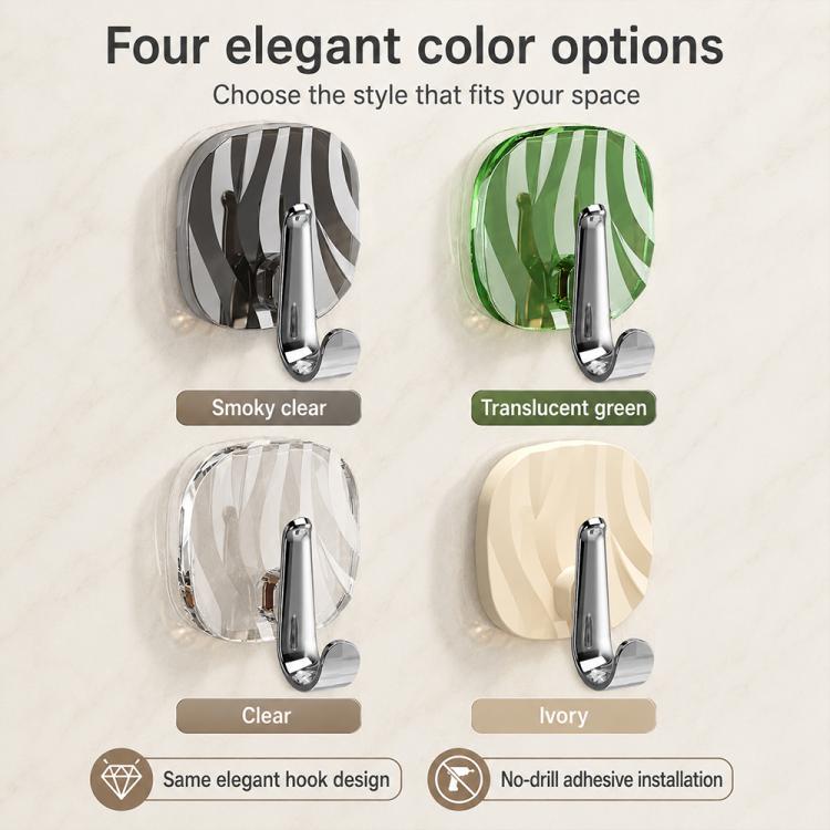 4 ganci adesivi in plastica di lusso, senza foratura, resistenti e senza lasciare tracce, ideali per appendere abiti., 4PCS Silver Hook