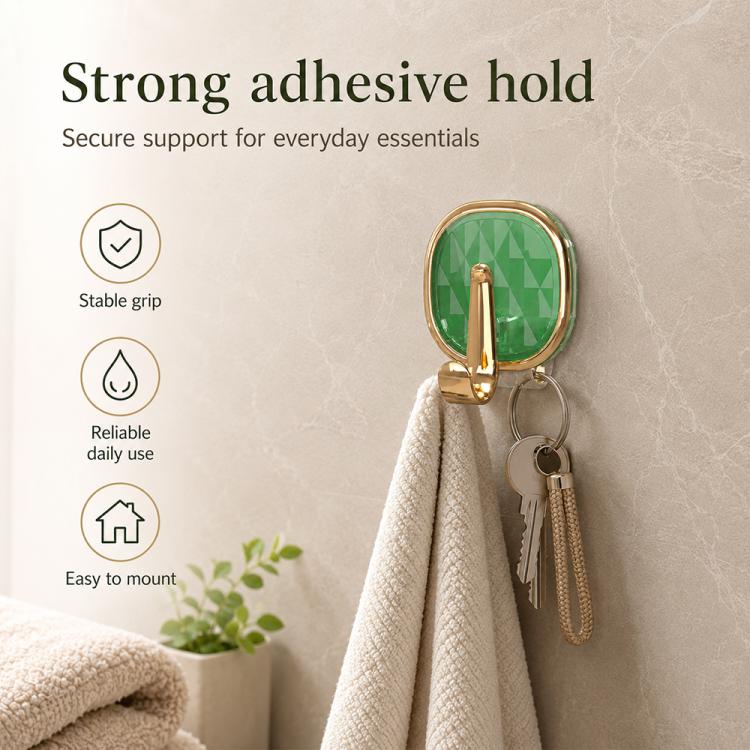 4 ganci adesivi in plastica di lusso, senza foratura, resistenti e senza lasciare tracce, ideali per appendere abiti., 4PCS