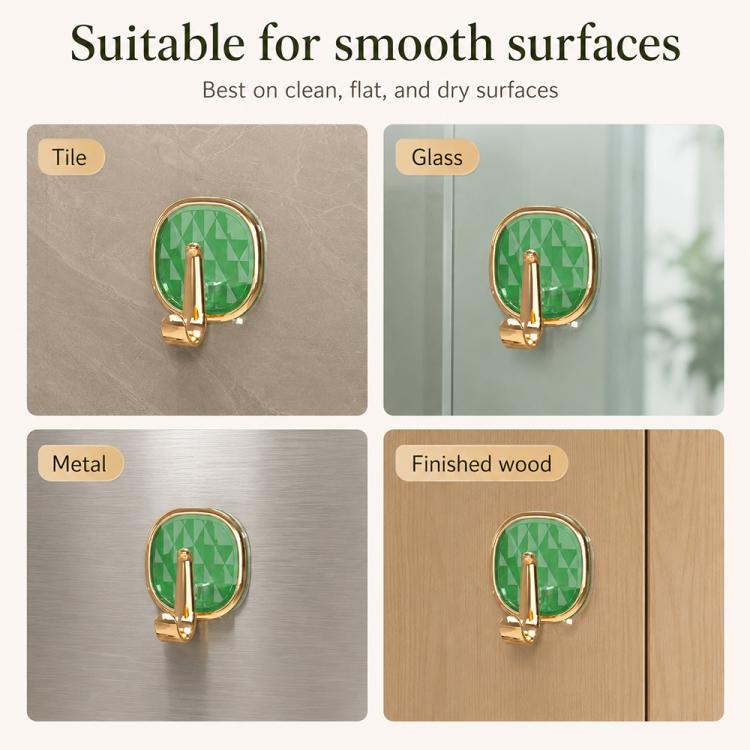 4 ganci adesivi in plastica di lusso, senza foratura, resistenti e senza lasciare tracce, ideali per appendere abiti., 4PCS