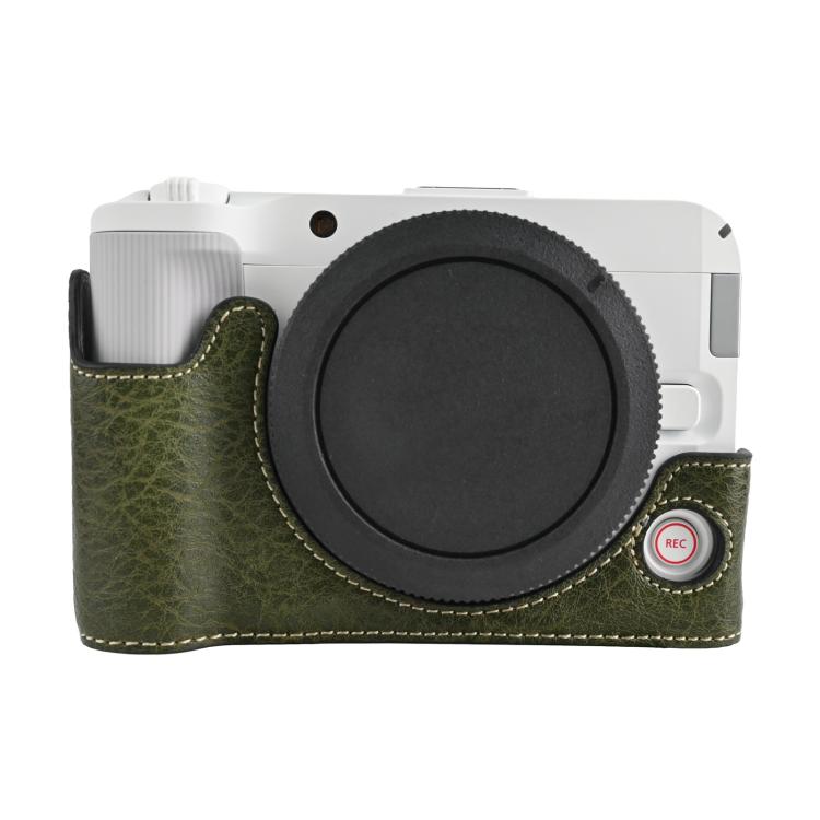Mezza custodia per fotocamera in pelle vegana con texture litchi, For Canon EOS R50 V