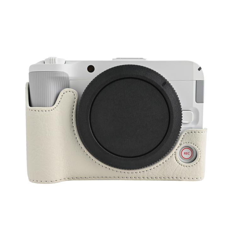 Mezza custodia per fotocamera in pelle vegana con texture litchi, For Canon EOS R50 V