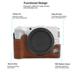 Mezza custodia per fotocamera in pelle vegana con texture litchi, For Canon EOS R50 V