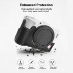 Mezza custodia per fotocamera in pelle vegana con texture litchi, For Canon EOS R50 V