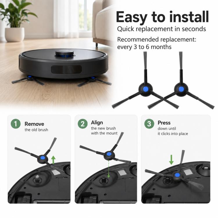 Per i ricambi di Ecovacs DEEBOT N20 Pro / N20 Plus / N20, Dual Black Side Brush, Black Filter, White Filter, Activated Carbon Filter, Deep Mop Pad, Washable Mop Pad, Main Brush Cover, Mop Pad Holder, Water Tank, Filter-Free Dust Box