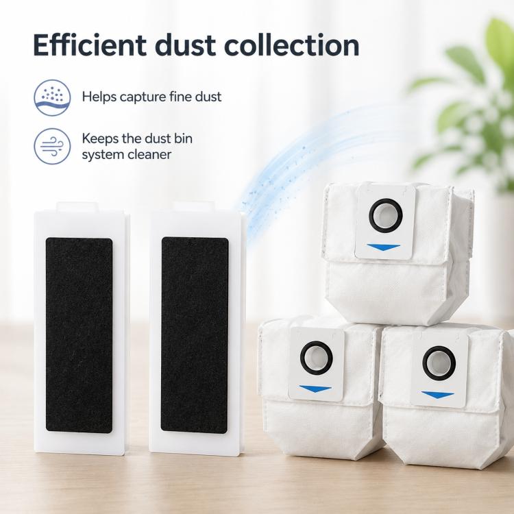 Per i ricambi di Ecovacs DEEBOT T20 Pro / T20 Max / T20, 14pcs Combo, Main Brush, Activated Carbon Filter, Dual White Side Brush, Dual Grey Side Brush, Mop Pad Holder, Dust Bag, Activated Carbon Dust Bag, White Mop Pad, Grey Mop Pad                    ...