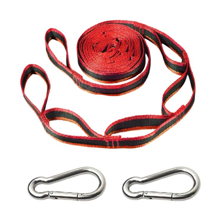 Set di 2 corde per altalena colorate multiuso per campeggio all'aperto, con anello regolabile e fibbia a sgancio rapido.