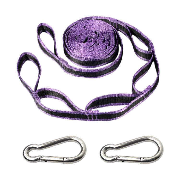 Set di 2 corde per altalena colorate multiuso per campeggio all'aperto, con anello regolabile e fibbia a sgancio rapido.