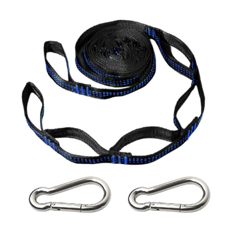 Set di 2 corde per altalena colorate multiuso per campeggio all'aperto, con anello regolabile e fibbia a sgancio rapido.