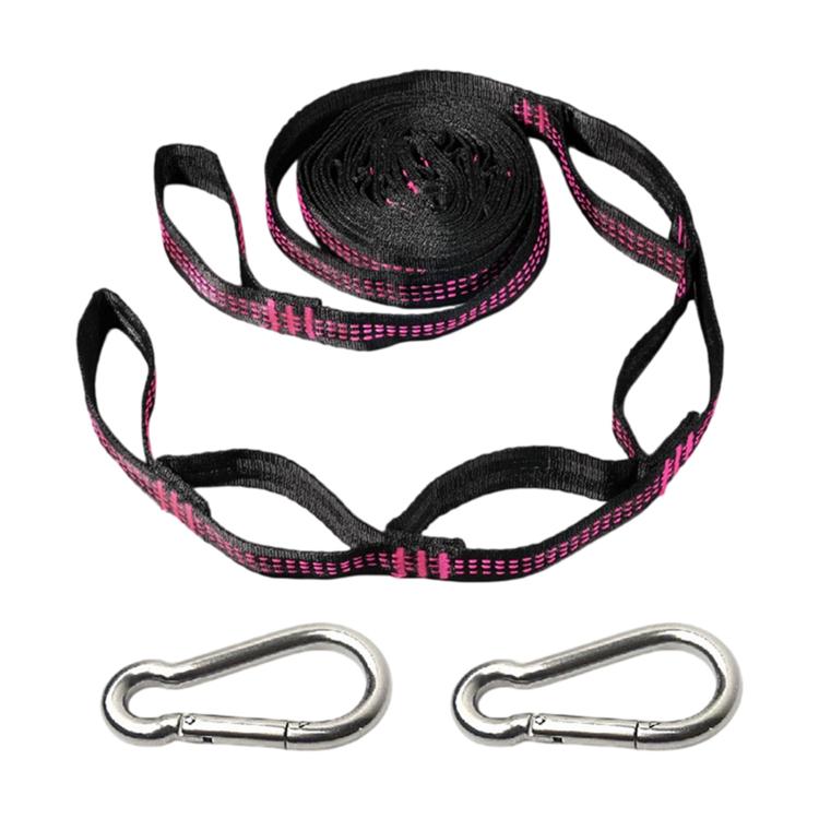 Set di 2 corde per altalena colorate multiuso per campeggio all'aperto, con anello regolabile e fibbia a sgancio rapido.