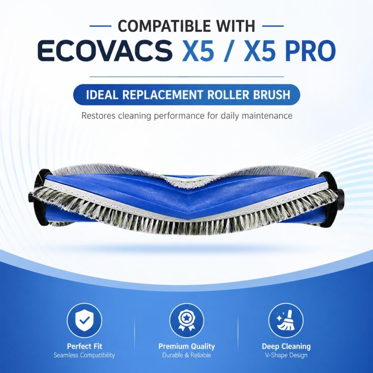 Per ricambi per Ecovacs DEEBOT X5 / X5 Pro / X5 Max / X5 Pro Plus, Main Brush, Side Brush, Black Filter, White Filter, Blue Striped Mop Pad, Mop Pad, White Striped Mop Pad, Dust Bag, Activated Carbon Dust Bag, Mop Pad Holder, Main Brush Cover