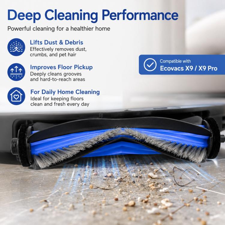 Per ricambi per Ecovacs DEEBOT X9 / X9 Pro, Main Brush, Roller Mop, Activated Carbon Filter, Filter, Side Brush, Dust Bag, Activated Carbon Dust Bag