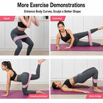 Allenamento per i glutei, yoga, fascia elastica, squat, anello elastico, Pink 20Pounds, Purple 40Pounds, Green 60Pounds, Blue 90Pounds, 4 PCS (Pink+Purple+Green+Blue)