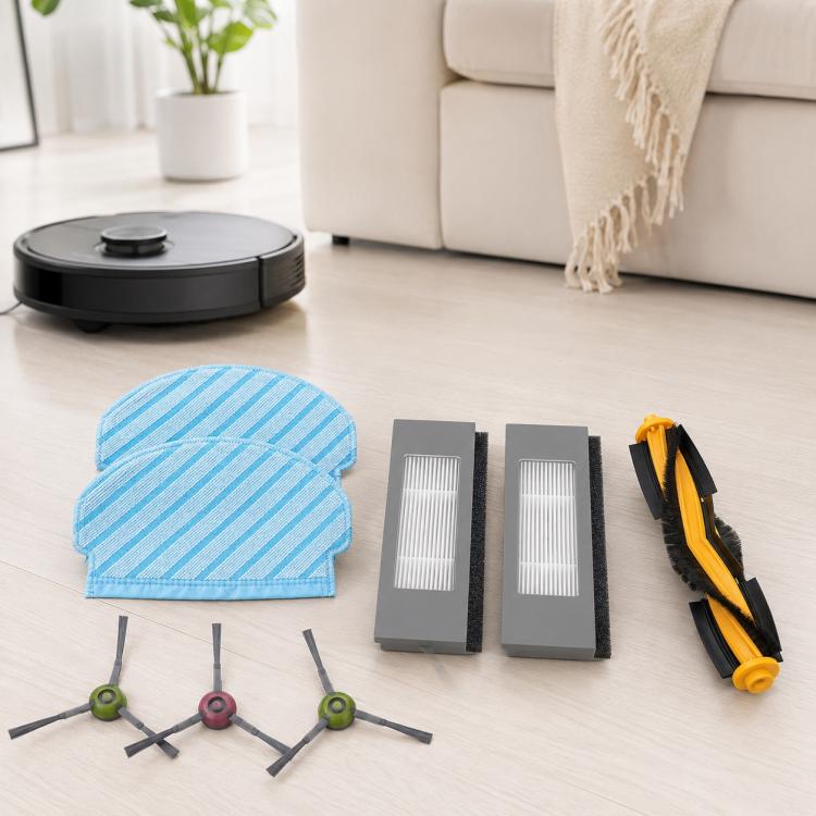 Ricambi per Ecovacs DEEBOT T5 / T5 Max / N5 / N8 / DV35 / DJ65 / DX55, Dual Side Brush, Filter, Mop Pad, Disposable Mop Pad, 10pcs/Pack Wet Mop Pad, Mop Pad Holder, Dust Box, Dust Box Flap, 10pcs Hook and Loop Fastener, 9pcs Combo, 10pcs Combo