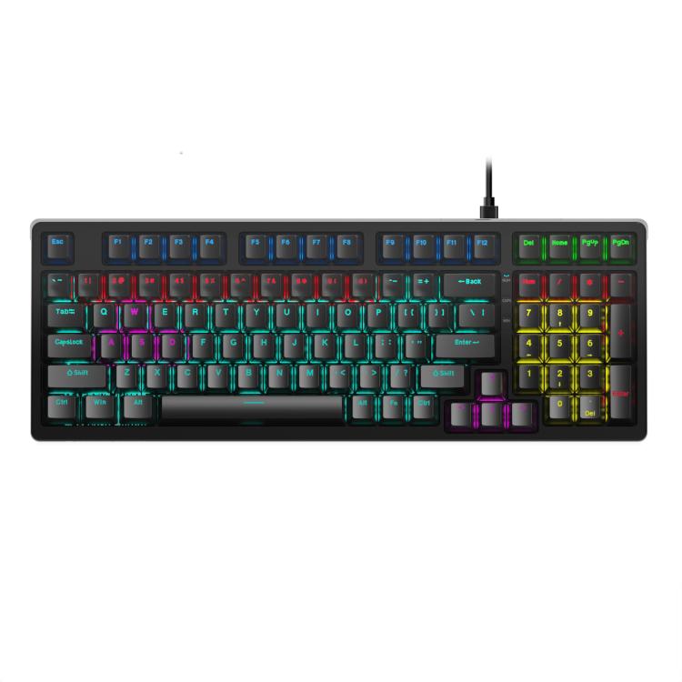 Tastiera meccanica cablata Lenovo GK10 RGB a 98 tasti, Tea Axis, Red Axis, Blue Axis