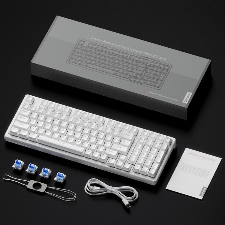 Tastiera meccanica cablata Lenovo GK10 RGB a 98 tasti, Tea Axis, Red Axis, Blue Axis