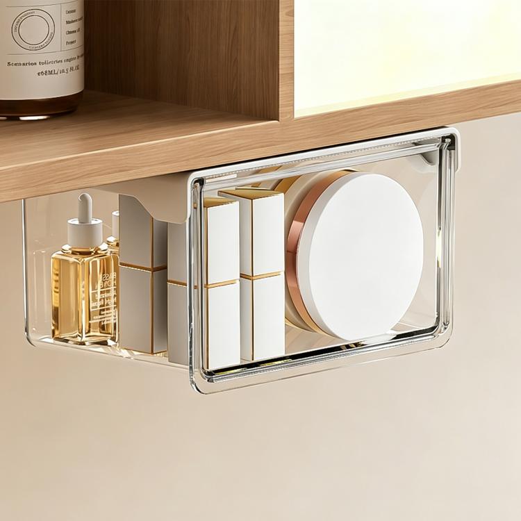 Scatola portaoggetti autoadesiva trasparente con cassetto estraibile, 10x10x8.5cm, 15x10x8.5cm, 21.5x10x8.5cm