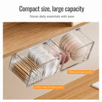 Scatola portaoggetti autoadesiva trasparente con cassetto estraibile, 10x10x8.5cm, 15x10x8.5cm, 21.5x10x8.5cm