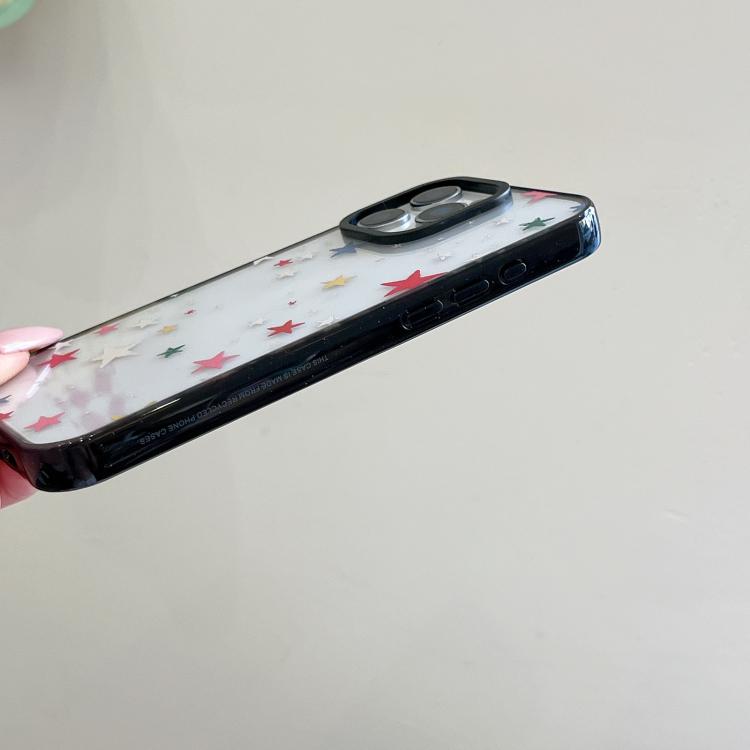 Custodia per telefono in acrilico TPU trasparente con fiocco a stella in stile francese, For iPhone 16 Plus, For iPhone 16, For iPhone 15 Pro Max, For iPhone 15 Pro, For iPhone 15 Plus, For iPhone 15