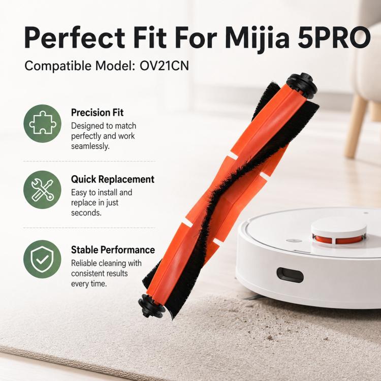 Ricambi per l'aspirapolvere robot Xiaomi Mijia Robot Vacuum Cleaner 5 Pro OV21CN, Main Brush, Side Brush, Dust Bag, Activated Carbon Dust Bag, Dual Filter, Fine Mop Pad, Thick Striped Mop Pad