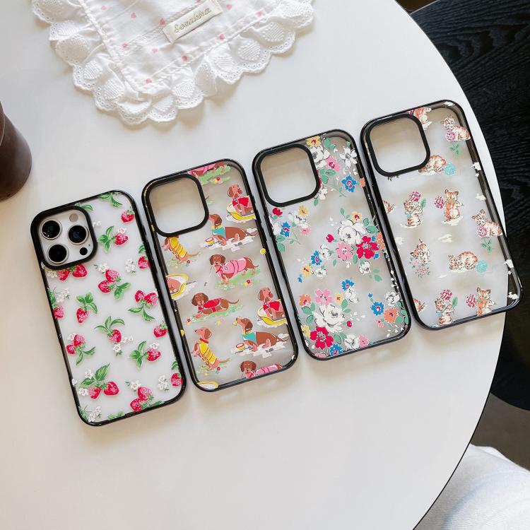 Custodia per telefono in TPU acrilico trasparente con motivo gatti e cani di campagna, For iPhone 13, For iPhone 12, For iPhone 12 Pro Max, For iPhone 12 Pro, For iPhone 11