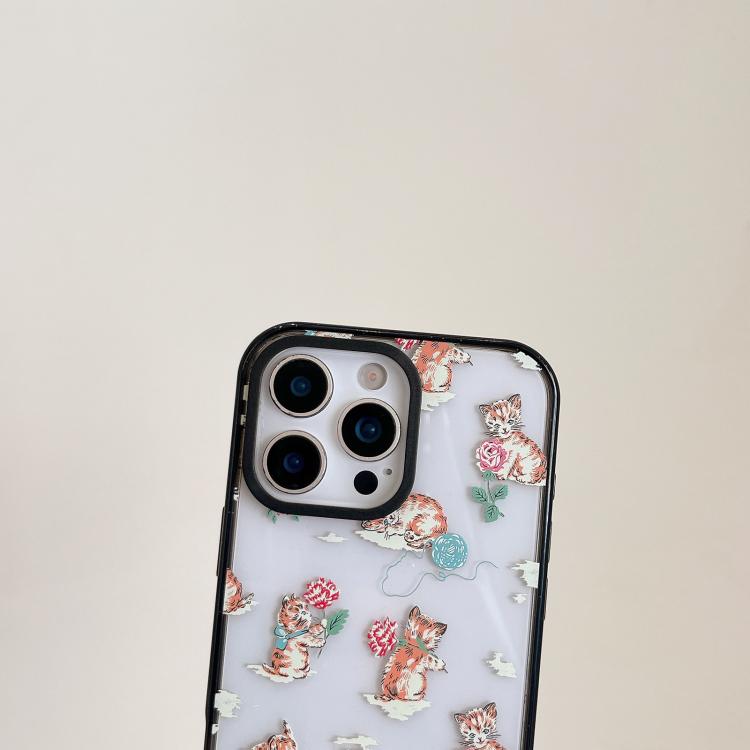 Custodia per telefono in TPU acrilico trasparente con motivo gatti e cani di campagna, For iPhone 16 Plus, For iPhone 16, For iPhone 15 Pro Max, For iPhone 15 Pro, For iPhone 15 Plus, For iPhone 15