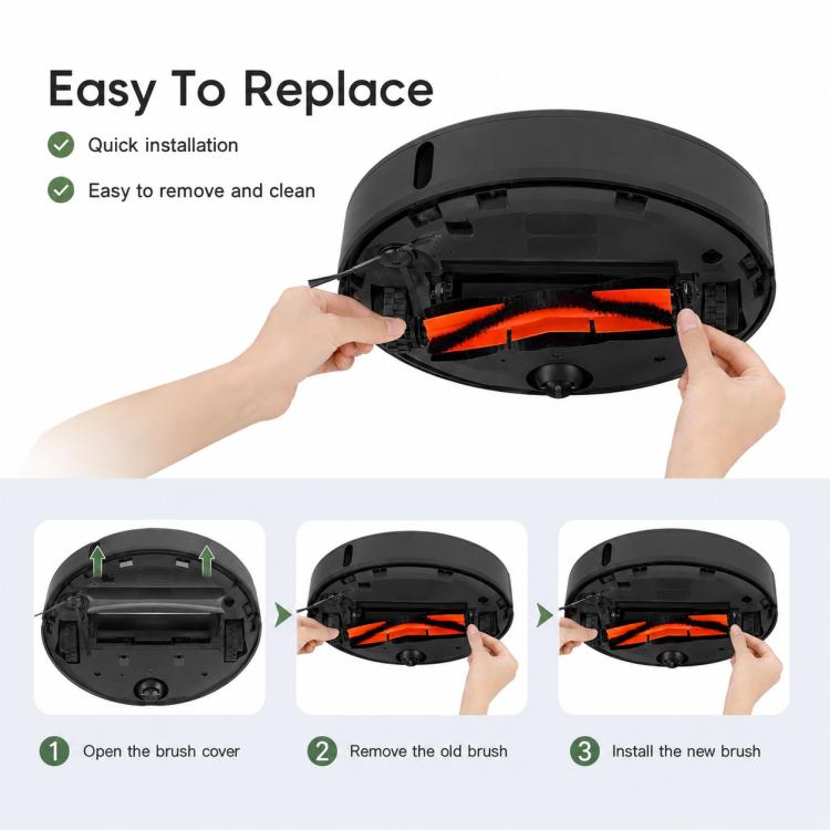 Ricambi per robot aspirapolvere Xiaomi X10 Plus / X20 Plus / S20 / S20 Plus / S10 / S10 Plus / S10 Pro, Grey Orange Main Brush, Black Orange Main Brush, Rubber Roller Brush, Main Rubber Brush Cover, Main Brush Cover, Grey Side Brush, White Side Brush  ...