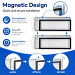 Ricambi per robot aspirapolvere Narwal J1 / J2, Dual Magnetic Filters, White Full-Fiber Mop Pad, Grey Full-Fiber Mop Pad, Blue Striped Mop Pad, White Striped Mop Pad, 6pcs Combo