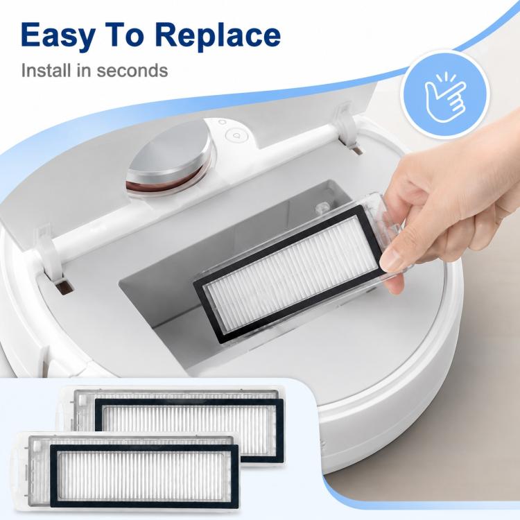 Ricambi per robot aspirapolvere Narwal J1 / J2, Dual Magnetic Filters, White Full-Fiber Mop Pad, Grey Full-Fiber Mop Pad, Blue Striped Mop Pad, White Striped Mop Pad, 6pcs Combo