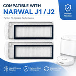 Ricambi per robot aspirapolvere Narwal J1 / J2, Dual Magnetic Filters, White Full-Fiber Mop Pad, Grey Full-Fiber Mop Pad, Blue Striped Mop Pad, White Striped Mop Pad, 6pcs Combo