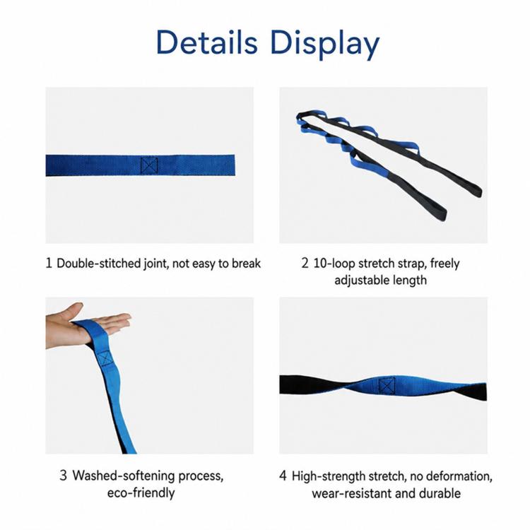 Fascia elastica multifunzionale per stretching yoga, non elastica, da 2,1 m, in tessuto a maglia.