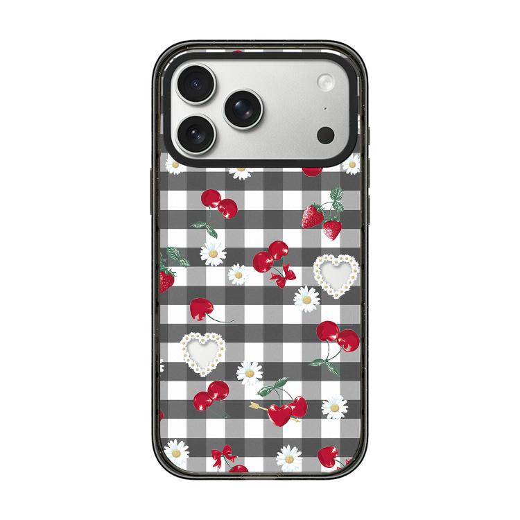 Custodia per telefono in acrilico TPU con motivo a quadri di ciliegie, For iPhone 17 Pro Max, For iPhone 17 Pro, For iPhone 17, For iPhone Air
