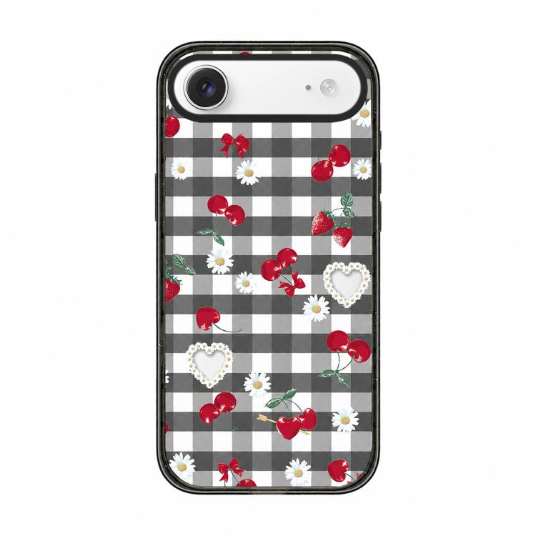 Custodia per telefono in acrilico TPU con motivo a quadri di ciliegie, For iPhone 17 Pro Max, For iPhone 17 Pro, For iPhone 17, For iPhone Air