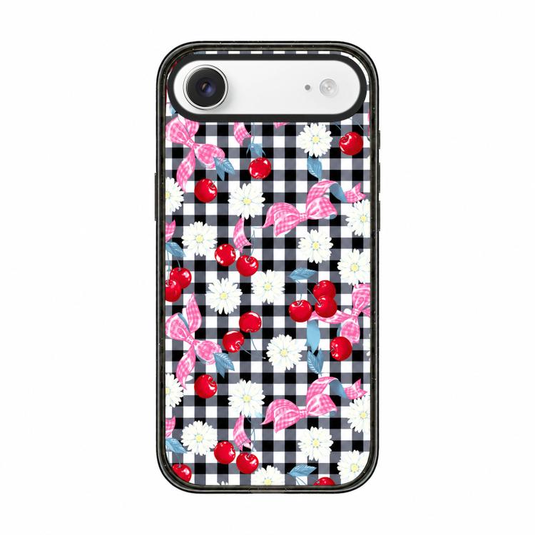 Custodia per telefono in acrilico TPU con motivo a quadri di ciliegie, For iPhone 17 Pro Max, For iPhone 17 Pro, For iPhone 17, For iPhone Air
