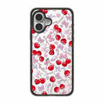 Custodia per telefono in acrilico TPU con motivo a quadri di ciliegie, For iPhone 16 Pro Max, For iPhone 16 Pro, For iPhone 16 Plus, For iPhone 16