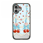 Custodia per telefono in acrilico TPU con motivo a quadri di ciliegie, For iPhone 16 Pro Max, For iPhone 16 Pro, For iPhone 16 Plus, For iPhone 16