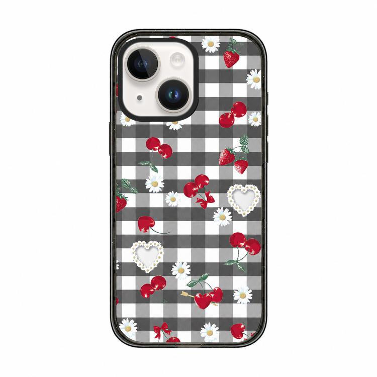 Custodia per telefono in acrilico TPU con motivo a quadri di ciliegie, For iPhone 15 Pro Max, For iPhone 15 Pro, For iPhone 15 Plus, For iPhone 15